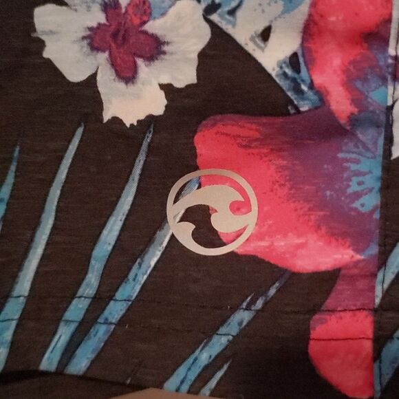 Ocean Current Swim Trunks Men's Size Large Tropical Print Blue Stripe - Picture 2 of 7